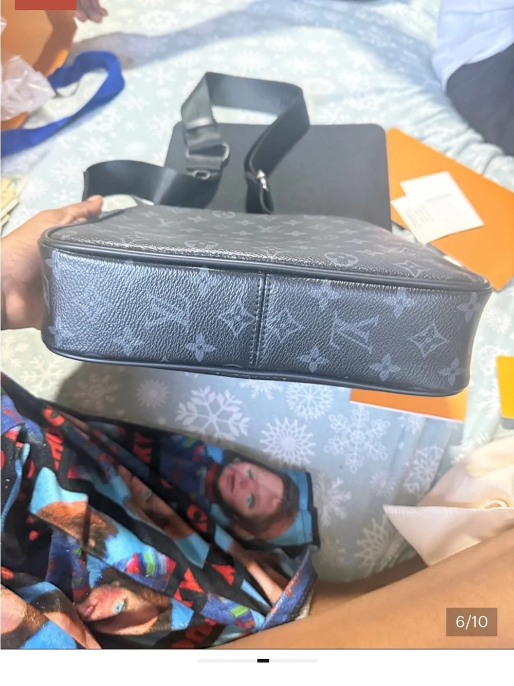 Louis Vuitton Black Monogram Crossbody Messenger Bag